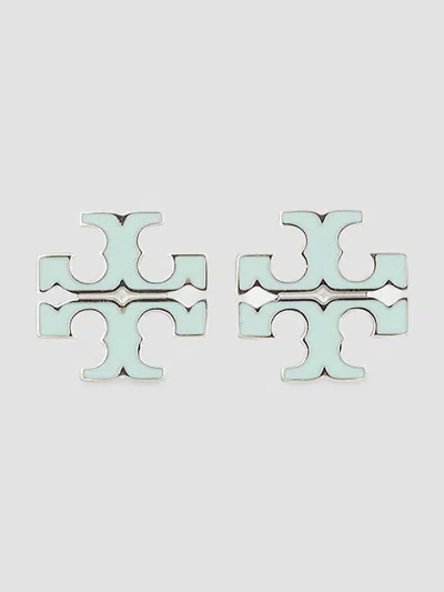 Tory Burch Women's Small Icon Enamel Stud Earrings In Tory Silver Mint