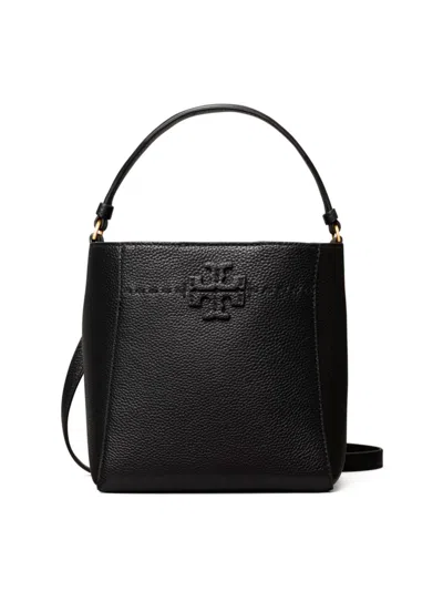 Tory Burch Women's Small Mcgraw Leather Bucket Bag In Black