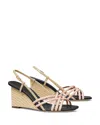 Tory Burch Metallic Wedge Espadrille Sandal In Pink/brick