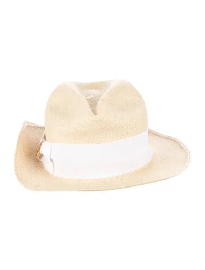 Pre-owned Tory Burch Women's Straw Fedora In Neutrals