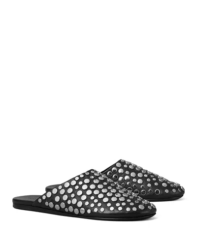 Tory Burch Women's Studded Mule Flats In Black