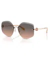 Tory Burch Geometric-frame Sunglasses In Light Rose Gold