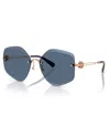 Tory Burch Geometric-frame Sunglasses In Shiny Rose Gold