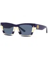 Tory Burch Navy Rectangular Ladies Sunglasses Ty7169u 189580 52 In Blue