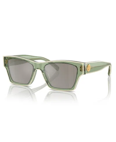 Tory Burch Women's Sunglasses, Ty7207u In Transparent Green And Ivory