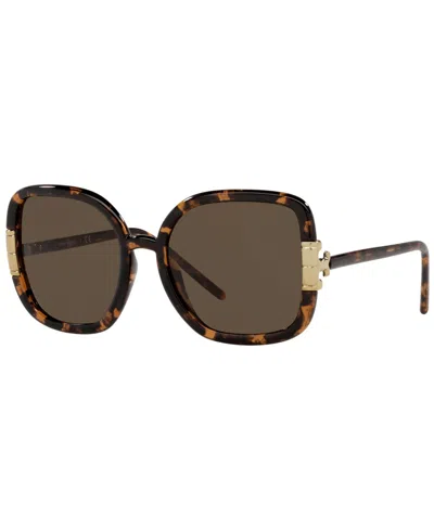Tory Burch Women's Sunglasses, Ty9063u In Dark Tortoise,solid Brown