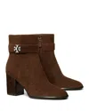 Tory Burch Women's T Lock Heeled Ankle Boots In Brown