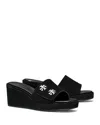 Tory Burch Turnlock Wedge Sandal In Black