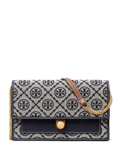 Tory Burch T Monogram Chain Wallet In 405 Navy