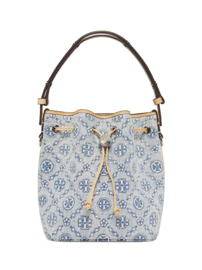 Tory Burch Women's T Monogram Denim Bucket In Blue