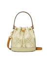 Tory Burch Women's T Monogram Embossed Leather Bucket Bag In Olive Sprig