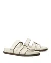 Tory Burch Ines Leather Triple-band Sport Mule Sandals In New Ivory