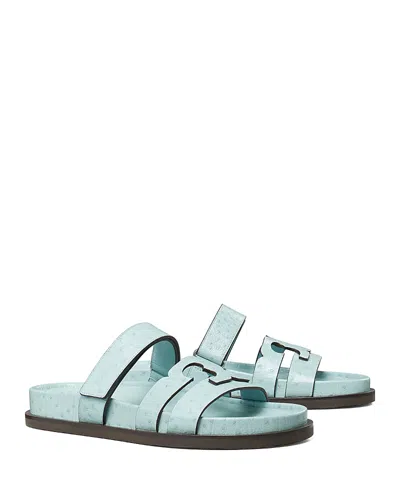 Tory Burch 'ines' Blue Sandals With Patch Logo On The Front