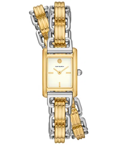Tory Burch The Mini Eleanor Two Hand Two Tone Stainless Steel Watch In Gold