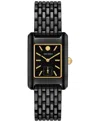 Tory Burch The Eleanor Rectangular Watch In Ip Black Stainless Steel In Black