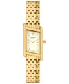 Tory Burch The Eleanor Angled Two-hand Gold-tone Stainless Steel Watch, 19mm X 37mm In Gold