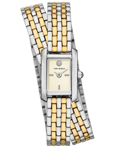 Tory Burch Women's The Eleanor Two-tone Stainless Steel Double Wrap Bracelet Watch 20mm In Multi