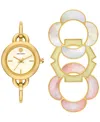 Tory Burch Women's The Kira Gold-tone Stainless Steel Bangle Bracelet Watch 27mm Gift Set In Gold