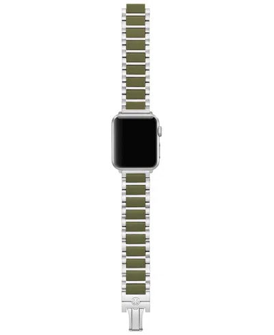 Tory Burch Women's The Kira Green Silicone & Stainless Steel Bracelet For Apple Watch 38mm-46mm In Multi