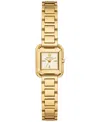 Tory Burch Women's The Kira Square Gold-tone Stainless Steel Bracelet Watch 18mm In Gold