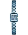 Tory Burch The Kira Square Mini Three Hand Blue Stainless Steel Watch, 18mm X 18mm In Multicolor