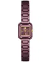 Tory Burch Women's The Kira Square Purple Stainless Steel Bracelet Watch 18mm In Purple