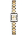 Tory Burch Women's The Kira Square Two-tone Stainless Steel Bracelet Watch 18mm In Multicolor