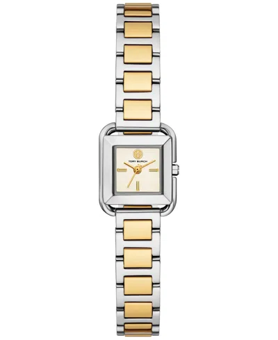 TORY BURCH WOMEN'S THE KIRA SQUARE TWO-TONE STAINLESS STEEL BRACELET WATCH 18MM