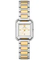Tory Burch Women's The Kira Square Two-tone Stainless Steel Bracelet Watch 18mm In Multicolor