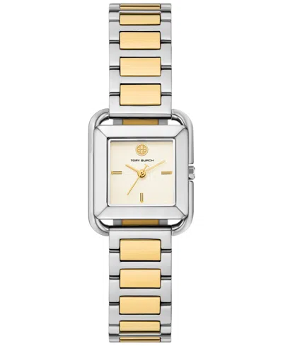 TORY BURCH WOMEN'S THE KIRA SQUARE TWO-TONE STAINLESS STEEL BRACELET WATCH 24MM