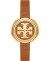 Tory Burch Women's The Miller Luggage Leather Strap Watch 36mm In Brown