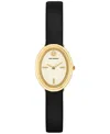 Tory Burch Women's The Oval Black Leather Strap Watch 22mm In No Color