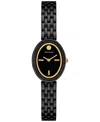 Tory Burch Women's The Oval Black-tone Stainless Steel Bracelet Watch 28mm In Black