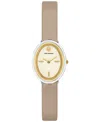 Tory Burch Women's The Oval Gray Leather Strap Watch 22mm In No Color