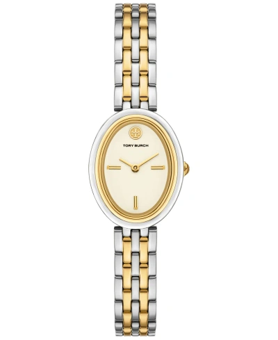 TORY BURCH WOMEN'S THE OVAL TWO-TONE STAINLESS STEEL BRACELET WATCH 22MM