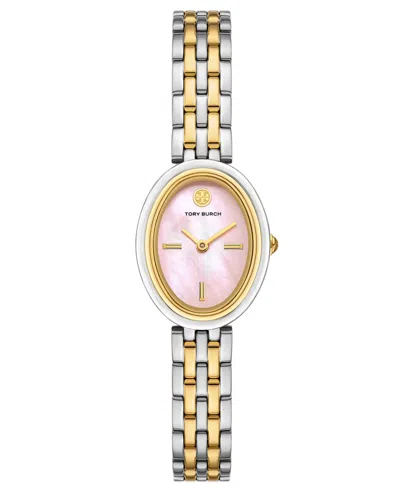 Tory Burch Women's The Oval Two-tone Stainless Steel Bracelet Watch 28mm In Multi