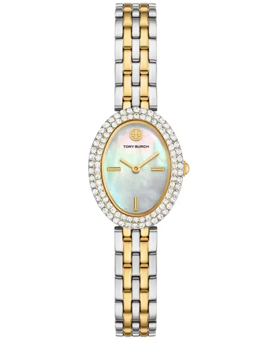 TORY BURCH WOMEN'S THE OVAL TWO-TONE STAINLESS STEEL BRACELET WATCH 28MM
