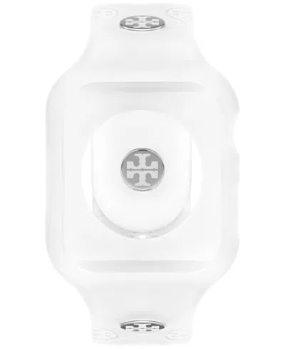 TORY BURCH WOMEN'S THE T MONOGRAM WHITE SILICONE STRAP FOR APPLE WATCH 41MM