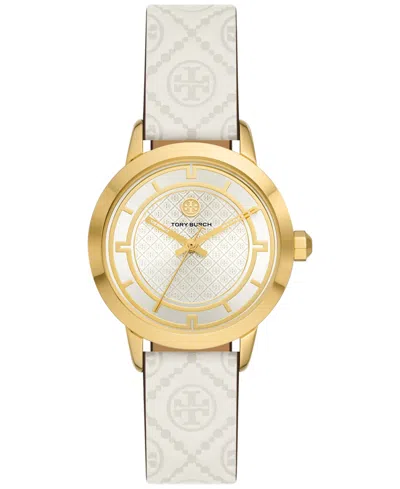 Tory Burch Women's The Tory Monogram Embossed Leather Strap Watch 34mm In Multi