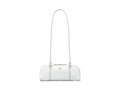 Pre-owned Tory Burch Women's  Crinkle Leather Micro Marshmallow Satchel In White