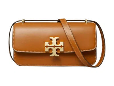 Pre-owned Tory Burch Women's  Eleanor E/w Small Convertible Shoulder Bag In Whiskey