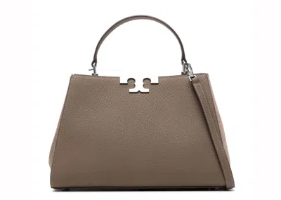 Pre-owned Tory Burch Women's  Eleanor Leather Satchel In Wild Mushrooms