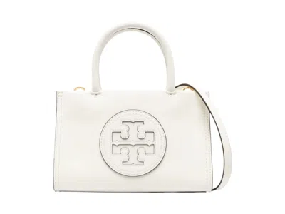 Pre-owned Tory Burch Women's  Ella Bio Mini Tote In White