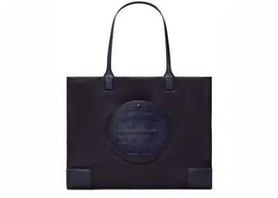 Pre-owned Tory Burch Women's  Ella Logo Tote In Tory Navy Blue