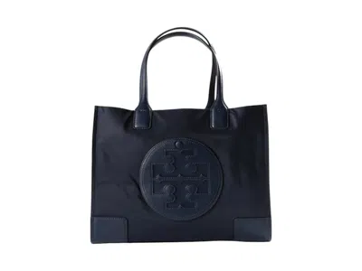 Pre-owned Tory Burch Women's  Ella Small Tote In Tory Navy Blue