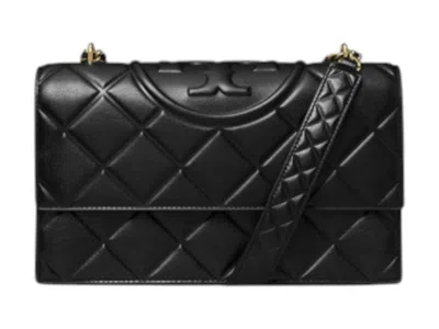 Pre-owned Tory Burch Women's  Fleming Convertible Shoulder Bag In Black