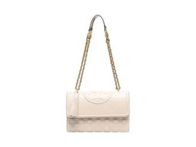 Pre-owned Tory Burch Women's  Fleming Convertible Shoulder Bag In New Cream