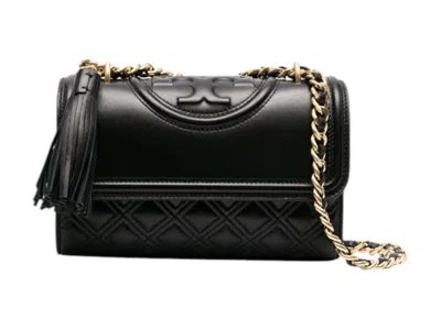 Pre-owned Tory Burch Women's  Fleming Small Convertible Shoulder Bag In Black