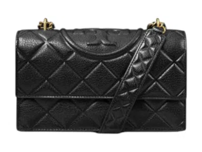 Pre-owned Tory Burch Women's  Fleming Small Convertible Shoulder Bag In Black