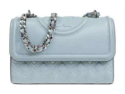 Pre-owned Tory Burch Women's  Fleming Small Convertible Shoulder Bag In Mist